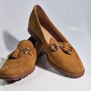 TALBOTS CASSIDY TASSELED SUEDE LOAFERS